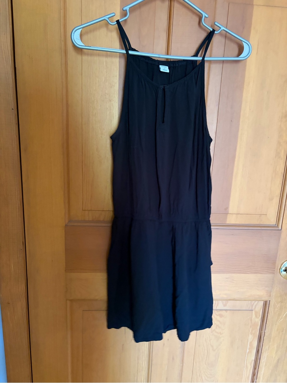 Old Navy Black Spaghetti-Strap romper with pockets